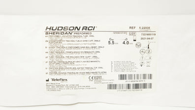 Teleflex 5-22008 Hudson RCI Preformed Uncuffed Tracheal Tube 4.0ID x 5.5mmOD (x)